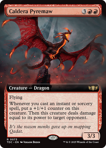 Caldera Pyremaw (Extended Art) (TDC-073)  - Commander: Tarkir: Dragonstorm: (Extended Art)