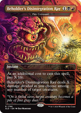 Beholder's Disintegration Ray - Fire Covenant (SLD-1796)  - Secret Lair Drop / Beholder's Disintegration Ray (Borderless)