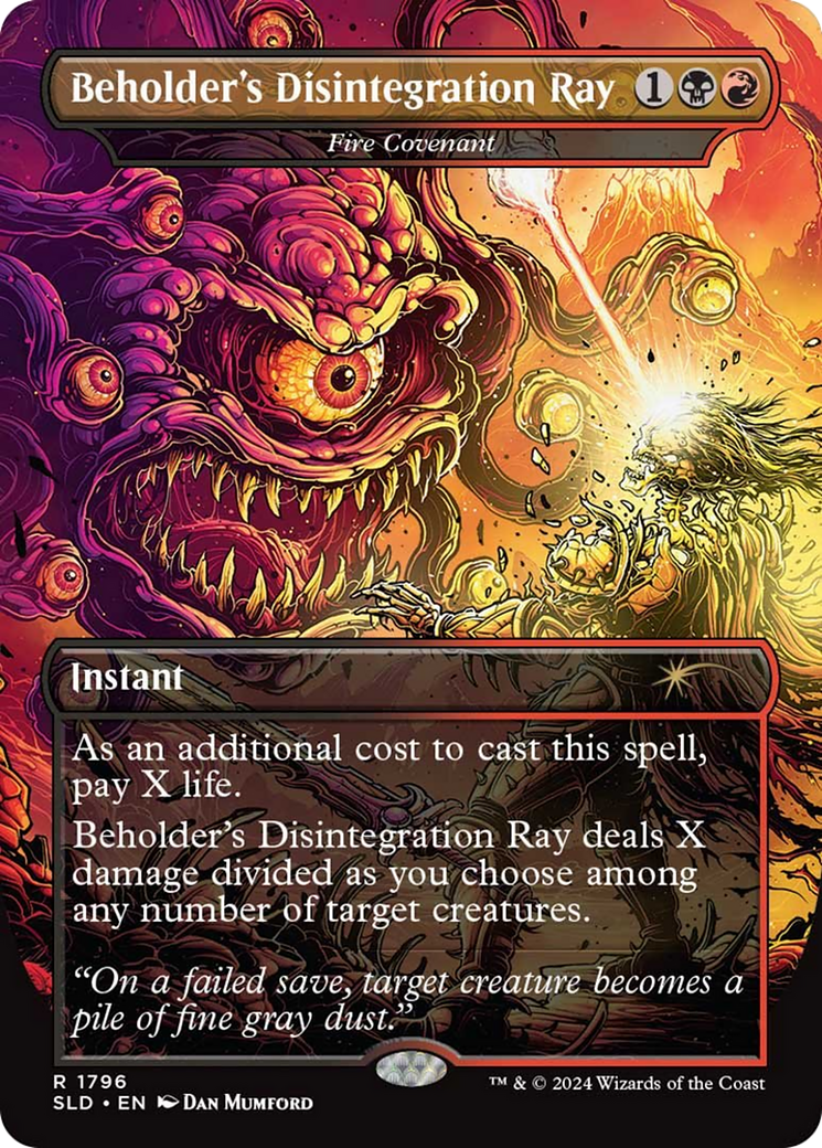 Beholder's Disintegration Ray - Fire Covenant (SLD-1796)  - Secret Lair Drop / Beholder's Disintegration Ray (Borderless)
