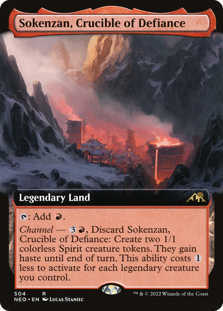 Sokenzan, Crucible of Defiance (Extended Art) (NEO-504) - Kamigawa: Neon Dynasty: (Extended Art)