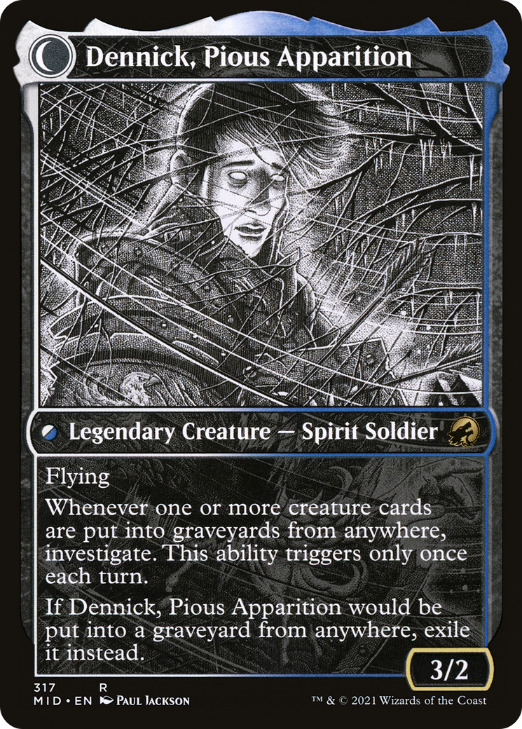 Dennick, Pious Apprentice (Showcase) (MID-317)  Foil - Innistrad: Midnight Hunt: (Showcase, Double Faced Transform)