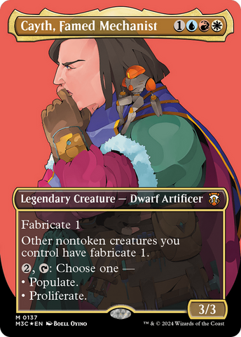 Cayth, Famed Mechanist (Borderless) (Ripple Foil) (M3C-137)  Foil - Modern Horizons 3 Commander