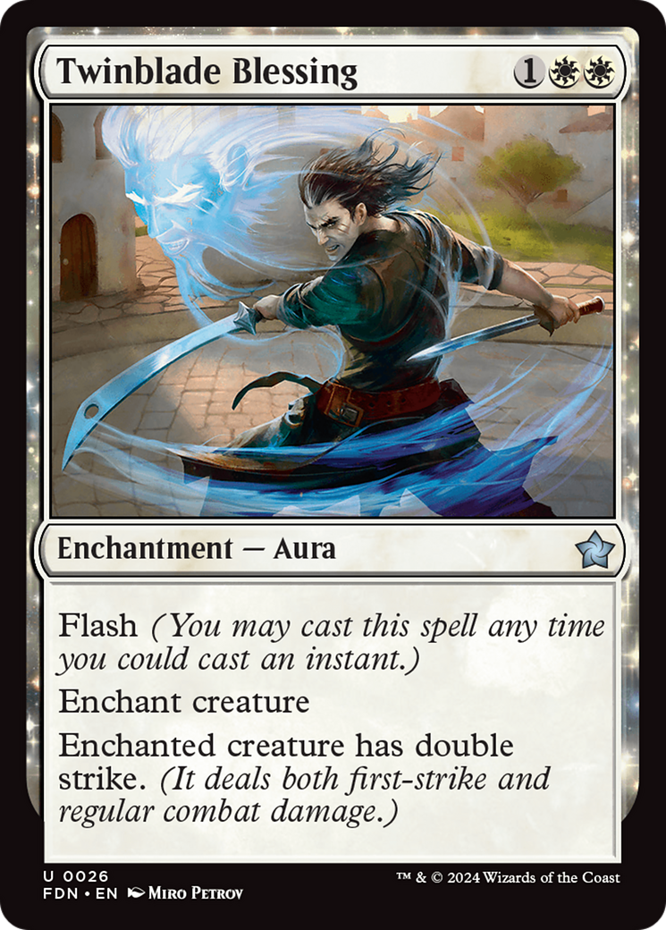 Twinblade Blessing (FDN-026)  - Foundations: (enchantment)