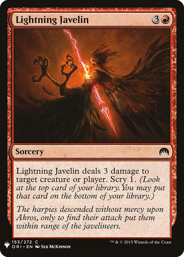 Lightning Javelin (LIST-153)  - The List