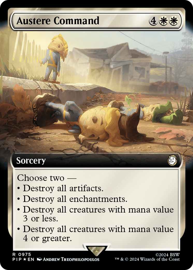 Austere Command (Extended Art) (Surge Foil) (PIP-975) - Fallout: (Extended Art) Foil