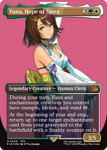 Yuna, Hope of Spira (Borderless) (Surge Foil) (FIN-549)  Foil - FINAL FANTASY