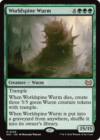Worldspine Wurm (DSC-206)  - Duskmourn: House of Horror Commander