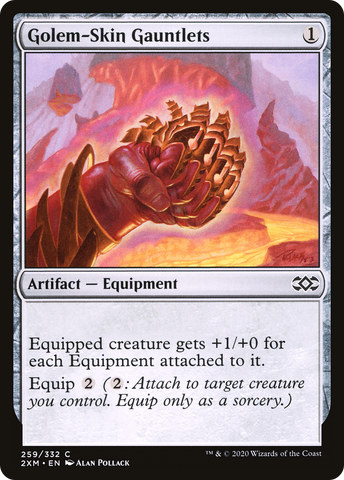 Golem-Skin Gauntlets (2XM-259)  Foil - Double Masters