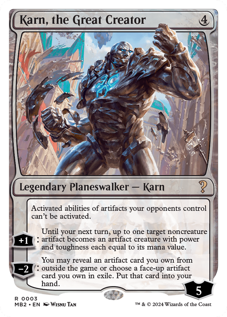 Karn, the Great Creator (White Border) (MB2-003)  - Mystery Booster 2