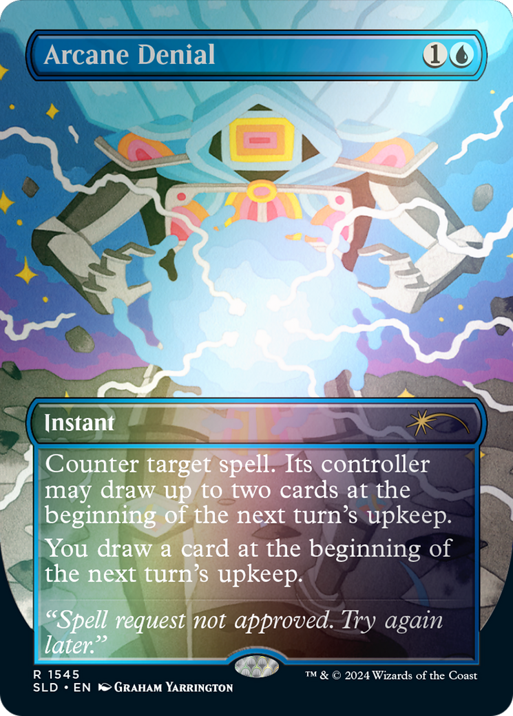 Arcane Denial (Rainbow Foil) (SLD-1545★) - Secret Lair Drop (Borderless) Foil