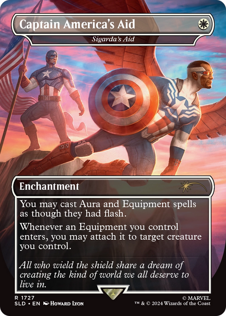 Sigarda's Aid (SLD-1727) - Secret Lair Drop / Captain America's Aid (Borderless) Foil