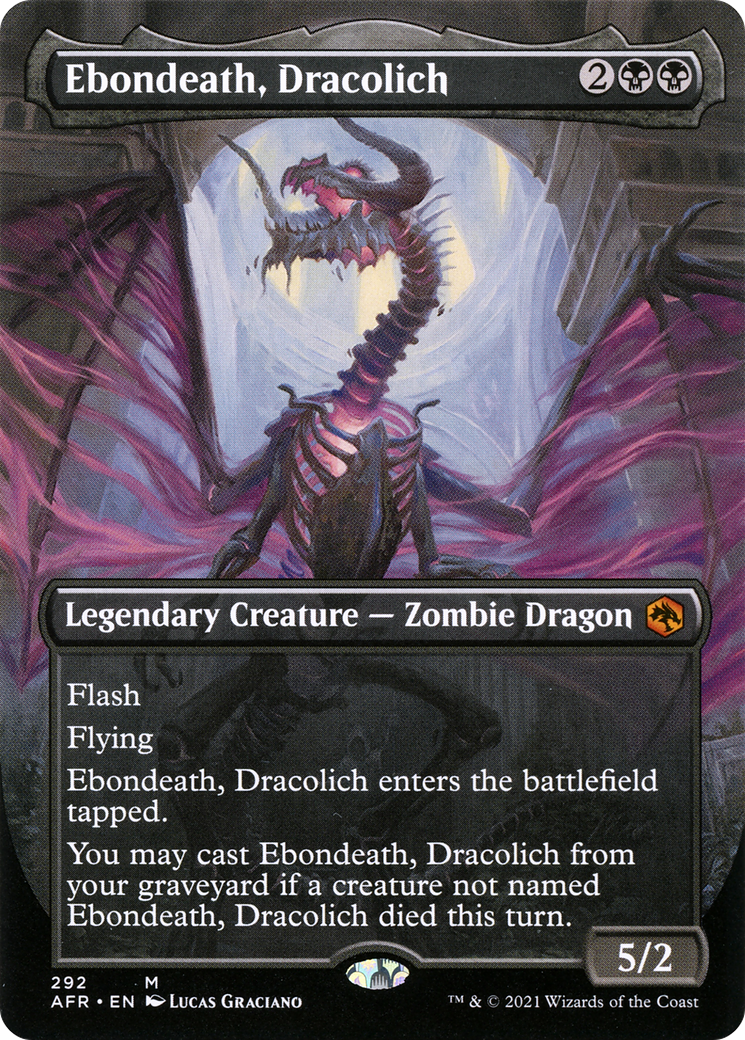 Ebondeath, Dracolich (Borderless) (AFR-292)  Foil - Adventures in the Forgotten Realms