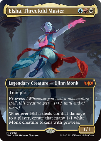 Elsha, Threefold Master (Borderless) (TDC-002)  Foil - Commander: Tarkir: Dragonstorm