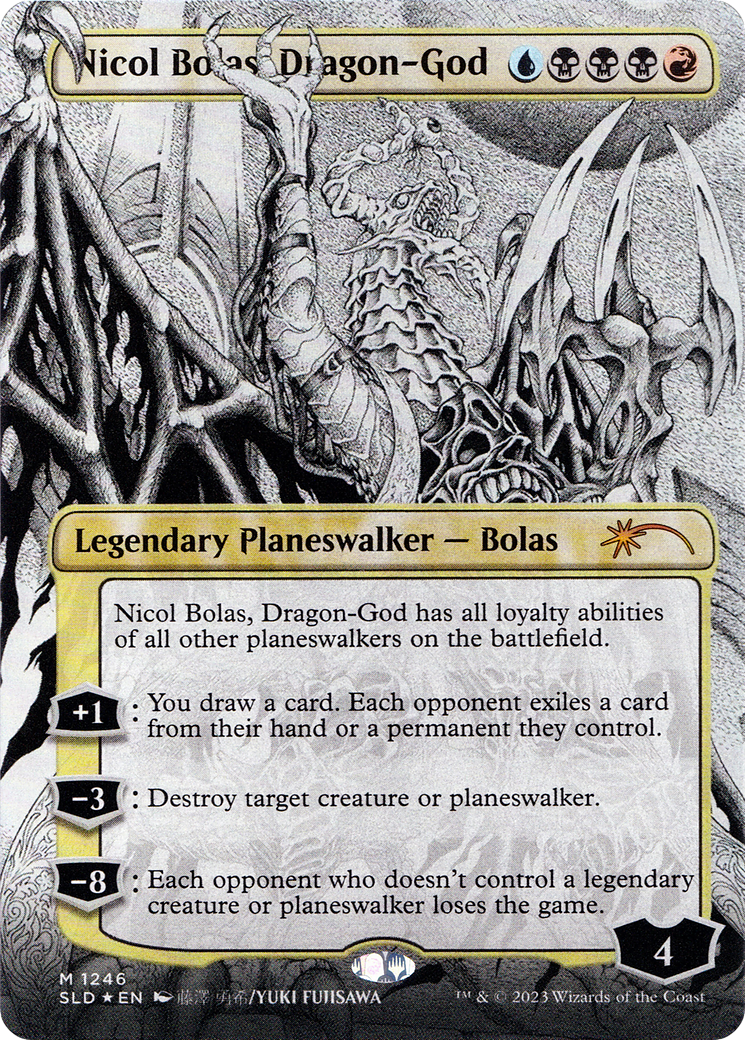 Nicol Bolas, Dragon-God (Borderless) (SLD-1246)  Foil - Secret Lair Drop