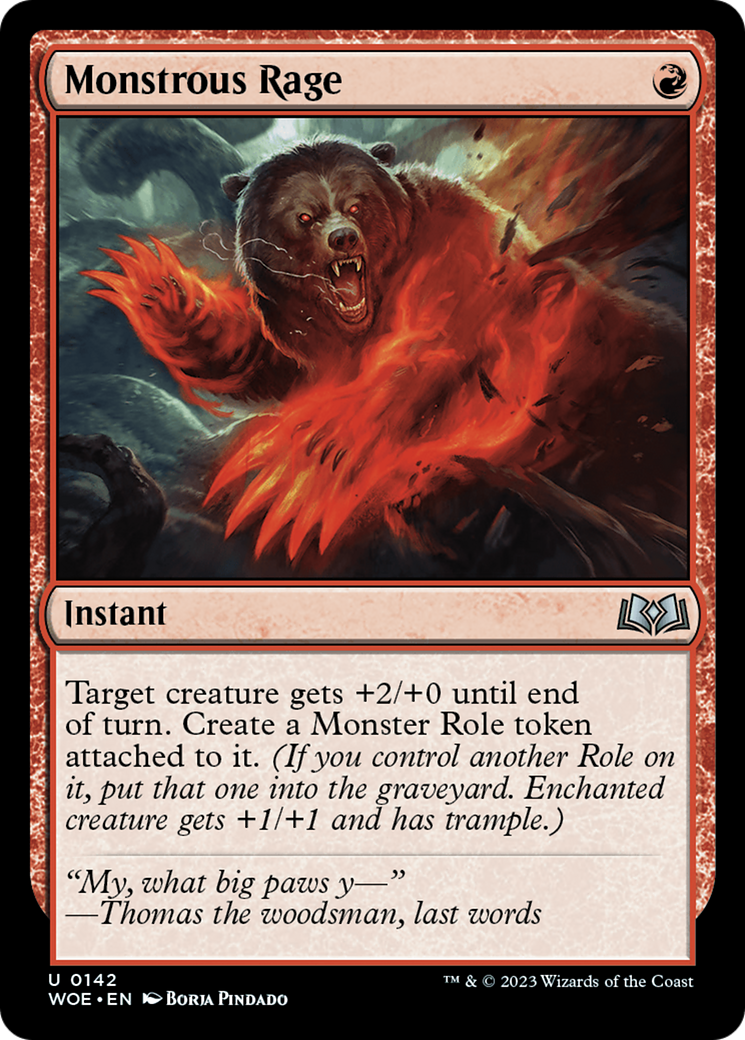 Monstrous Rage (WOE-142)  - Wilds of Eldraine