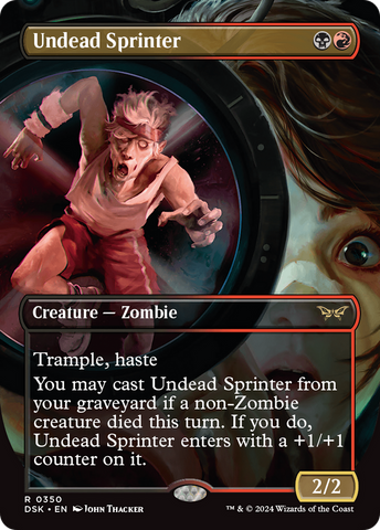 Undead Sprinter (Borderless) (DSK-350)  Foil - Duskmourn: House of Horror