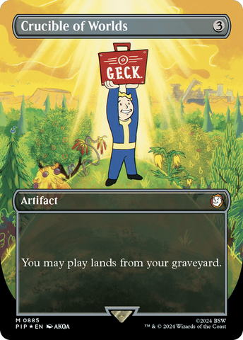 Crucible of Worlds (Borderless) (Surge Foil) (PIP-885)  Foil - Fallout