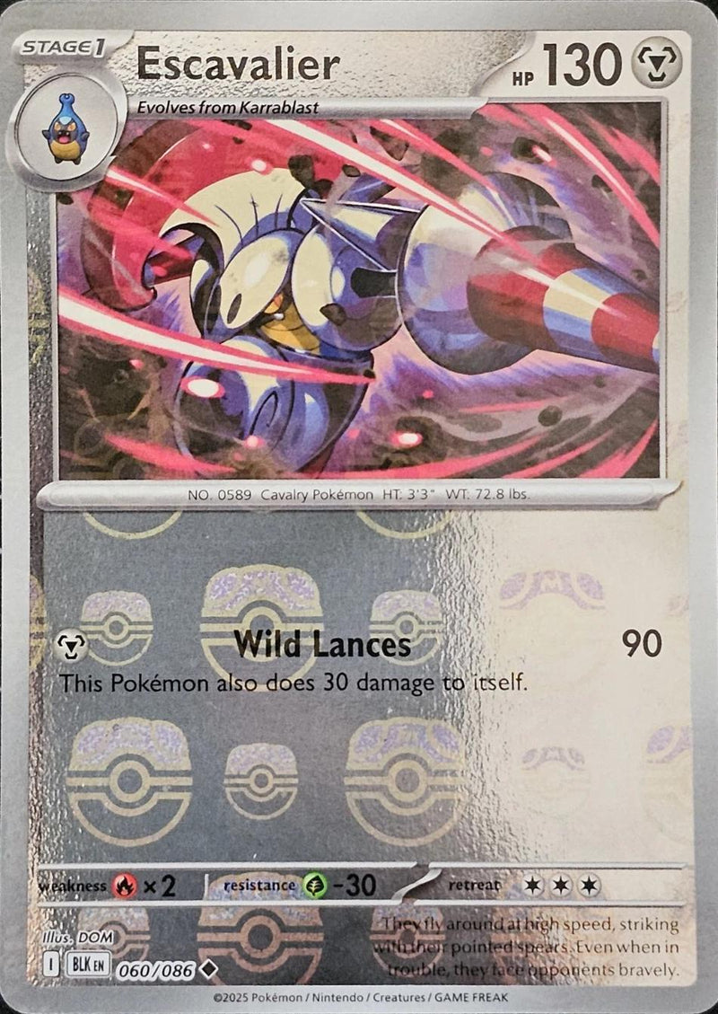 Escavalier (Master Ball Pattern) 060/086  - Holofoil SV Black Bolt - Common
