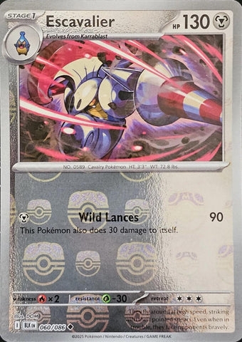Escavalier (Master Ball Pattern) 060/086  - Holofoil SV Black Bolt - Common
