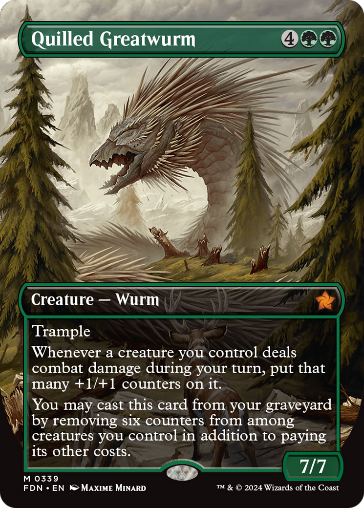 Quilled Greatwurm (Borderless) (FDN-339)  - Foundations
