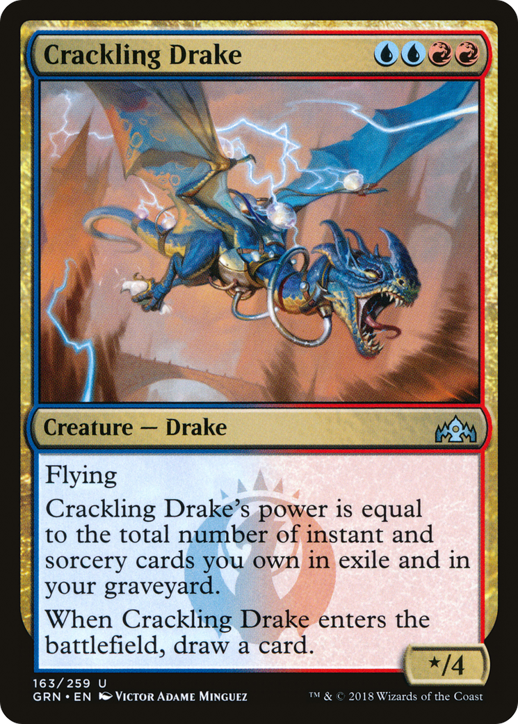 Crackling Drake (GRN-163)  - Guilds of Ravnica
