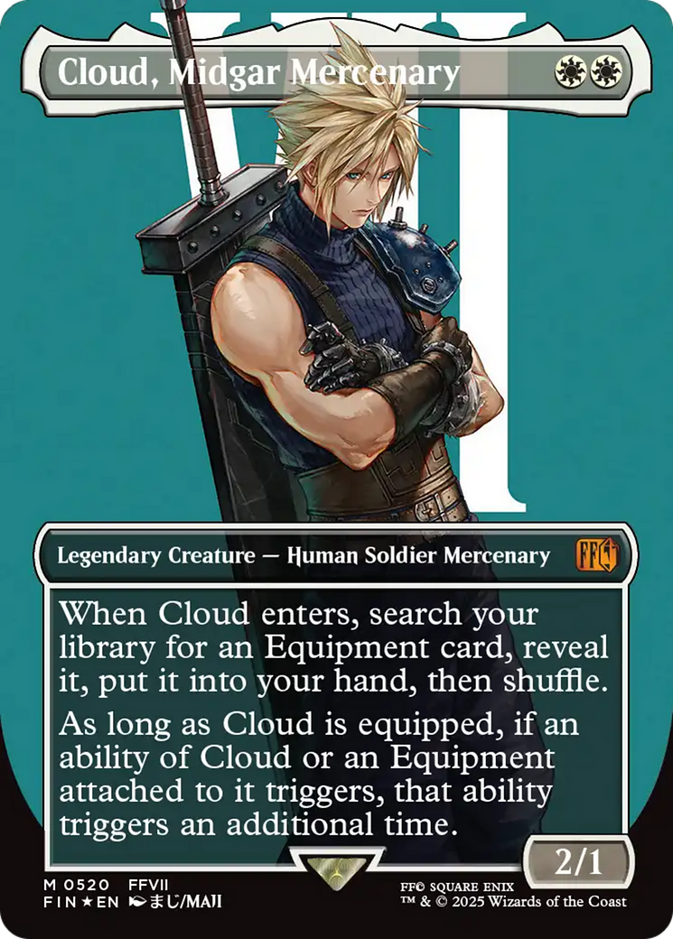 Cloud, Midgar Mercenary (Borderless) (Surge Foil) (FIN-520)  Foil - FINAL FANTASY