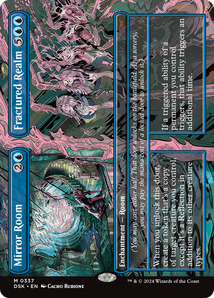 Mirror Room // Fractured Realm (Borderless) (DSK-337)  Foil - Duskmourn: House of Horror
