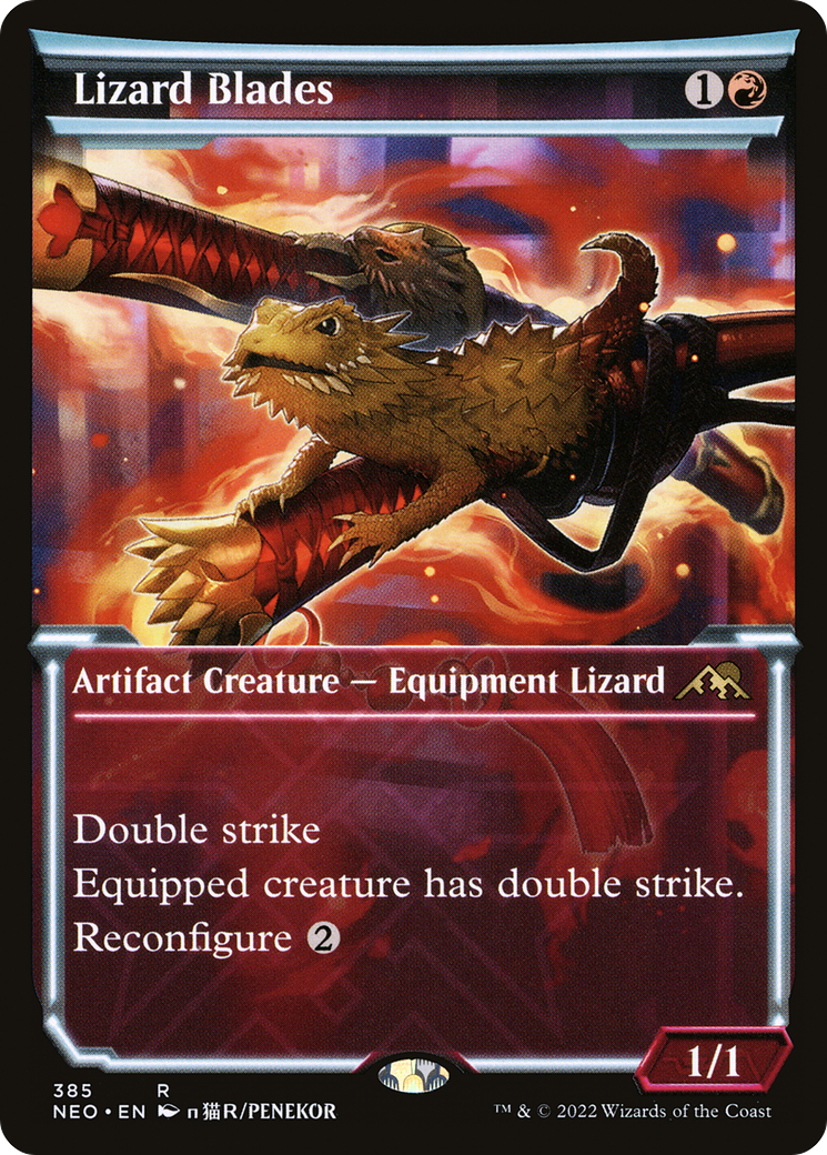 Lizard Blades (Showcase) (NEO-385)  - Kamigawa: Neon Dynasty: (Showcase)
