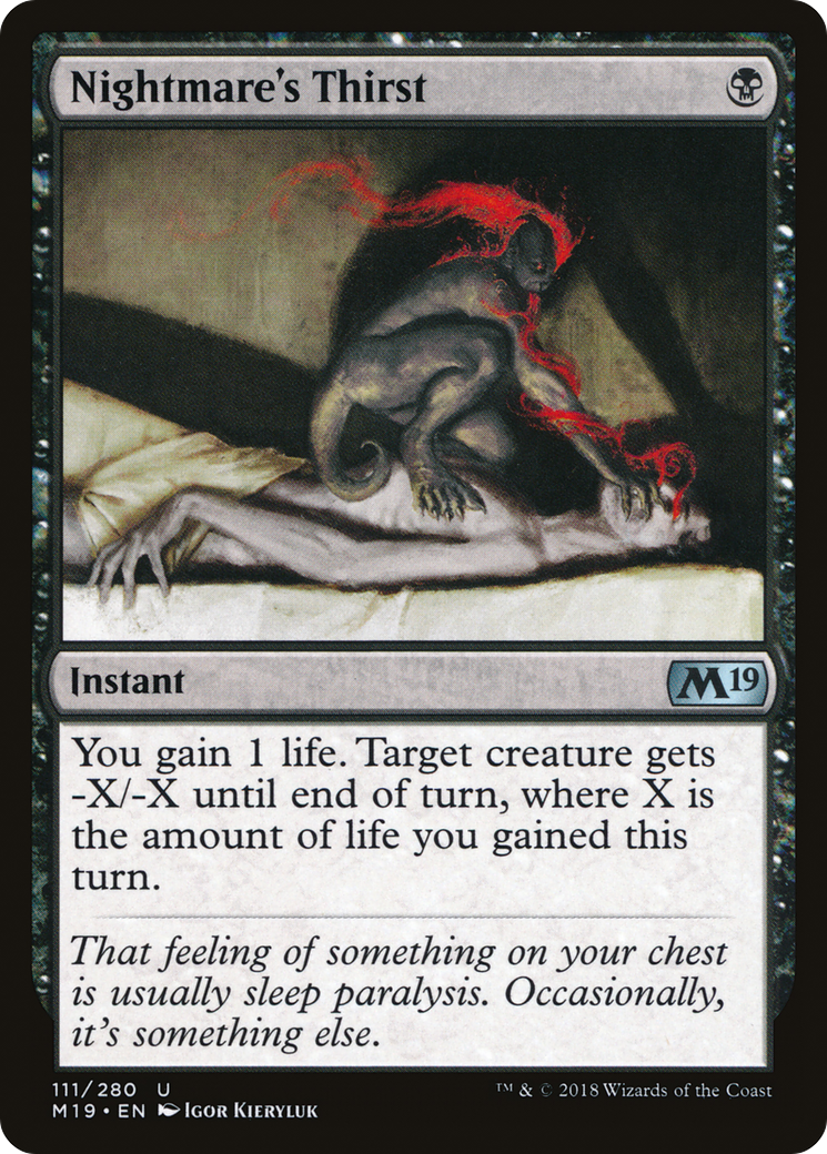 Nightmare's Thirst (M19-111)  - Core Set 2019