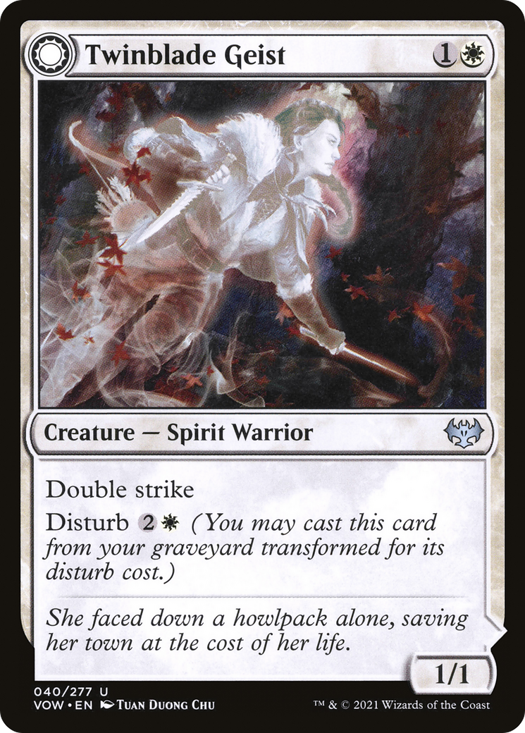 Twinblade Geist (VOW-040)  Foil - Innistrad: Crimson Vow: (Double Faced Transform)