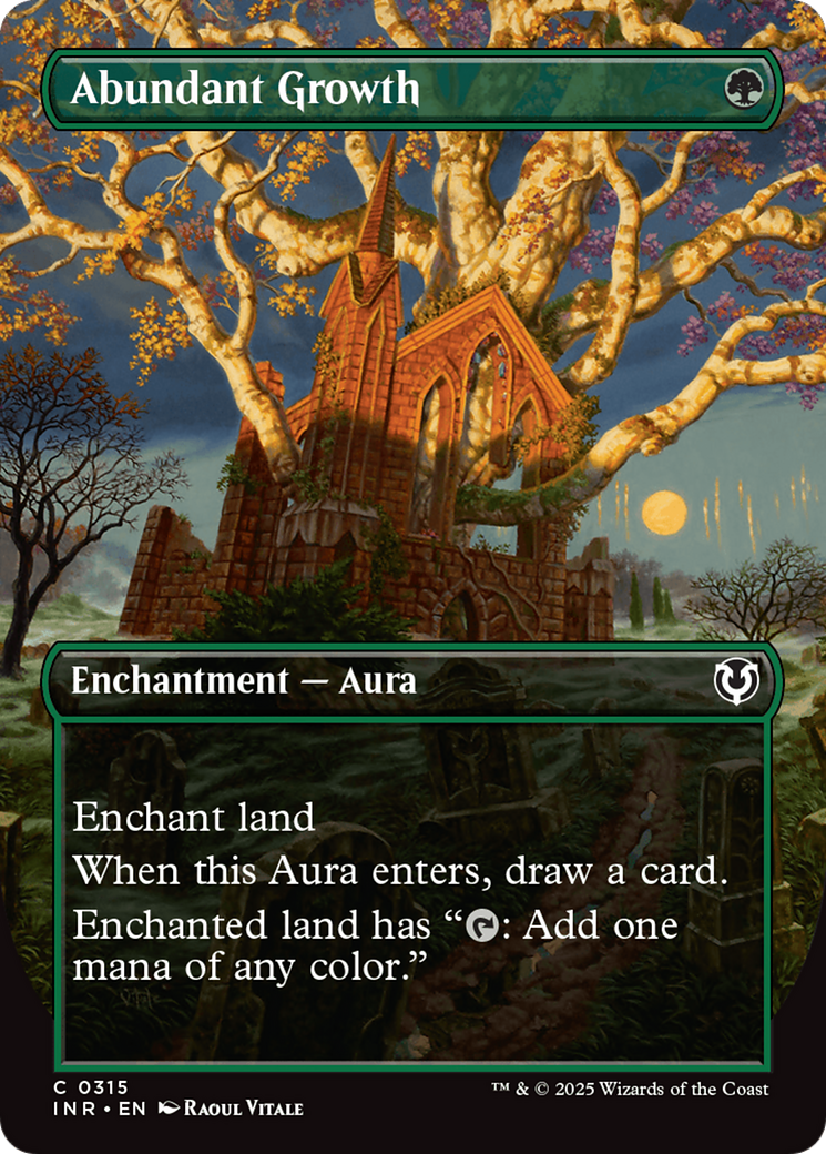 Abundant Growth (Borderless) (INR-315) - Innistrad Remastered: (enchantment) (Borderless) Foil