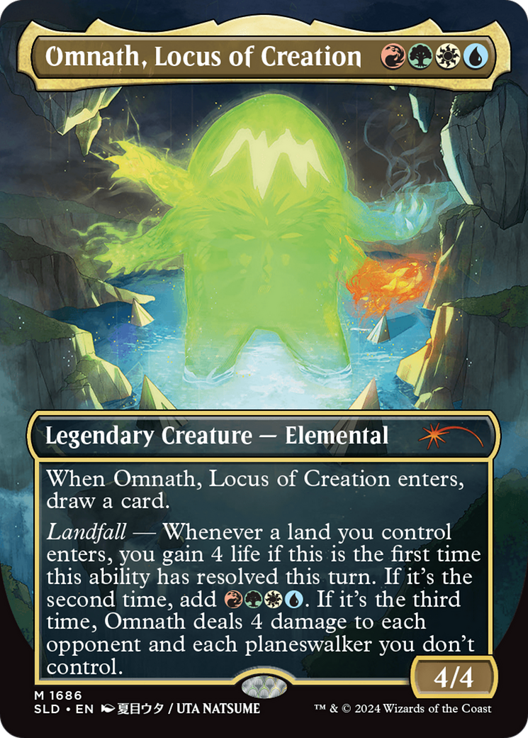 Omnath, Locus of Creation (Rainbow Foil) (SLD-1686)  Foil - Secret Lair Drop (Borderless)