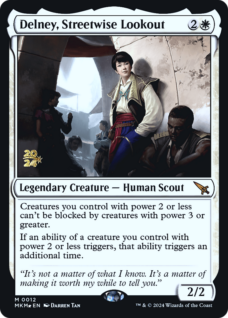 Delney, Streetwise Lookout (PRE-012)  Foil - Murders at Karlov Manor Promos