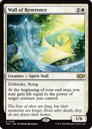 Wall of Reverence (TDC-139) - Commander: Tarkir: Dragonstorm