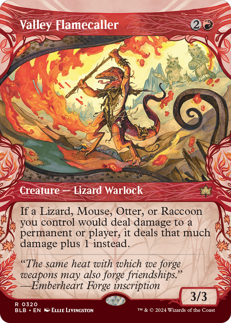 Valley Flamecaller (Showcase) (BLB-320)  - Bloomburrow: (Showcase) (Borderless)