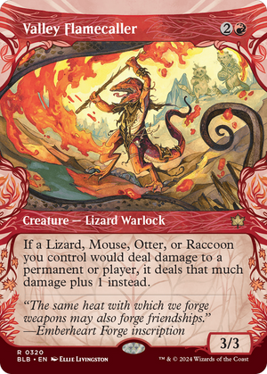 Valley Flamecaller (Showcase) (BLB-320)  Foil - Bloomburrow: (Showcase) (Borderless)