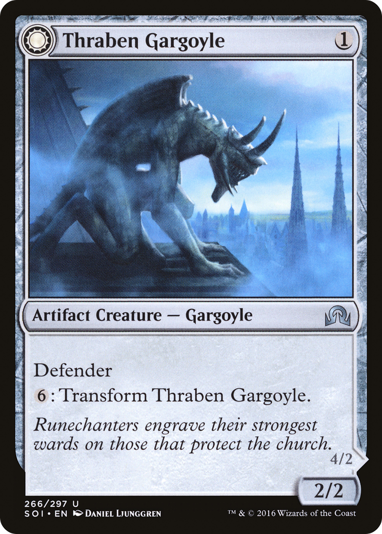 Thraben Gargoyle (SOI-266)  - Shadows over Innistrad: (Double Faced Transform)
