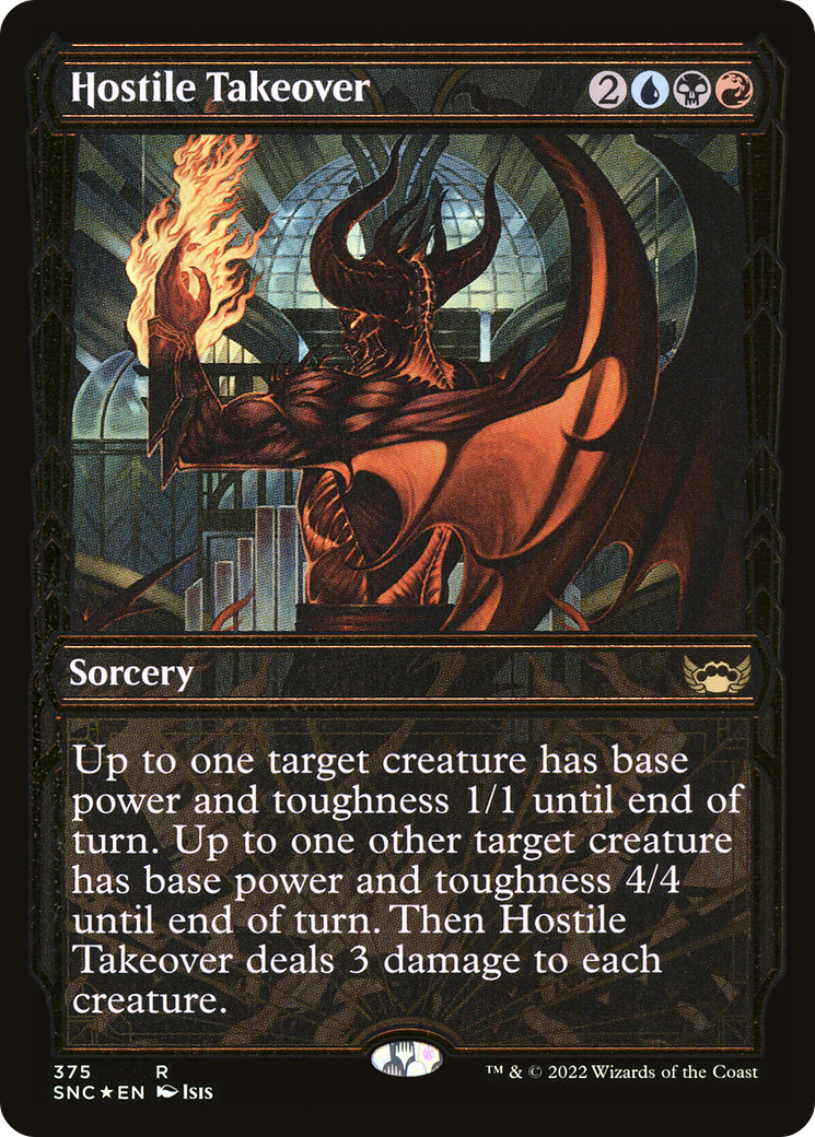 Hostile Takeover (Gilded Foil) (SNC-375)  Foil - Streets of New Capenna: (Showcase)