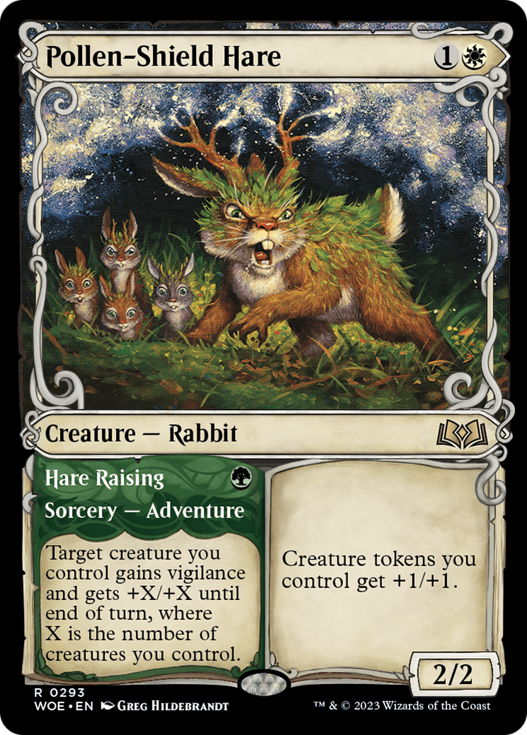 Pollen-Shield Hare (Showcase) (WOE-293)  - Wilds of Eldraine: (Showcase)