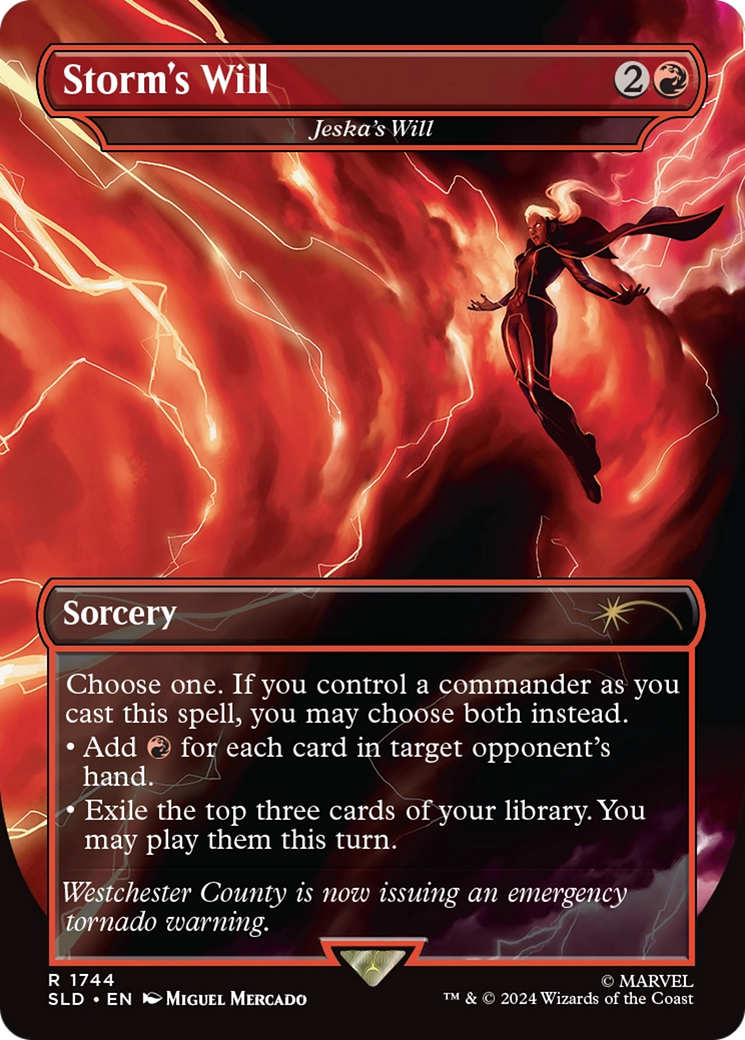 Jeska's Will (SLD-1744) - Secret Lair Drop / Storm's Will (Borderless) Foil