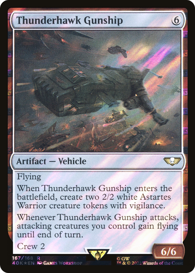 Thunderhawk Gunship (Surge Foil) (40K-167)  Foil - Warhammer 40,000 Commander