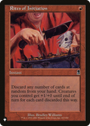 Rites of Initiation (LIST-ODY-217)  - The List