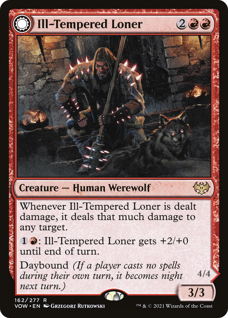 Ill-Tempered Loner (VOW-162)  Foil - Innistrad: Crimson Vow: (Double Faced Transform)