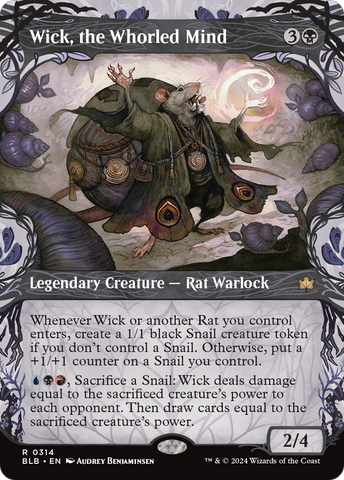 Wick, the Whorled Mind (BLB-314) - Bloomburrow: (Showcase) (Borderless) Foil