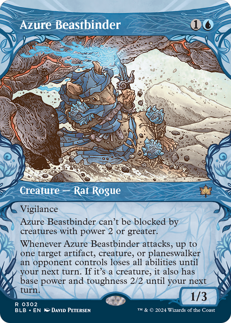 Azure Beastbinder (Showcase) (BLB-302)  Foil - Bloomburrow: (Showcase) (Borderless)