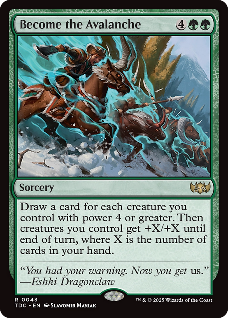 Become the Avalanche (TDC-043)  - Commander: Tarkir: Dragonstorm