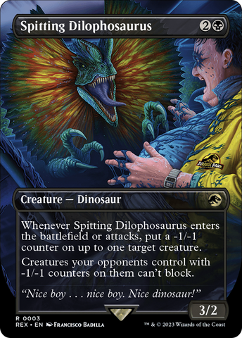 Spitting Dilophosaurus (Borderless) (REX-003)  Foil - Jurassic World Collection