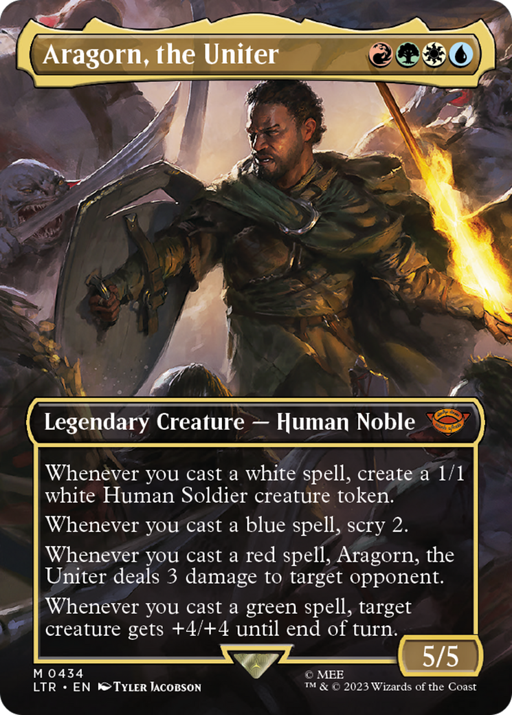 Aragorn, the Uniter (Borderless) (LTR-434)  Foil - The Lord of the Rings: Tales of Middle-earth