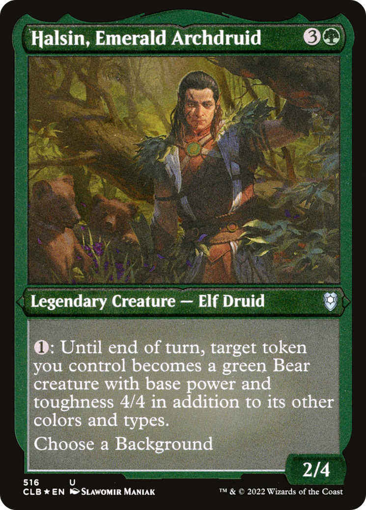 Halsin, Emerald Archdruid (CLB-516) - Commander Legends: Battle for Baldur's Gate Etched Foil