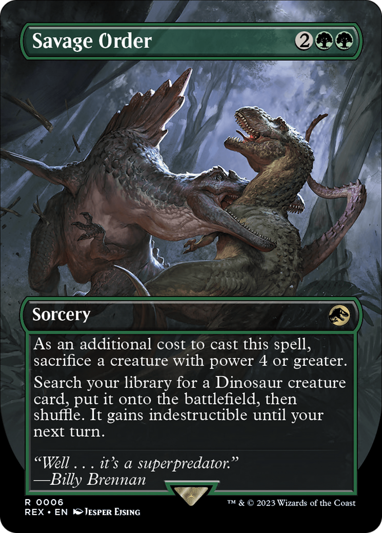 Savage Order (Borderless) (REX-006)  Foil - Jurassic World Collection